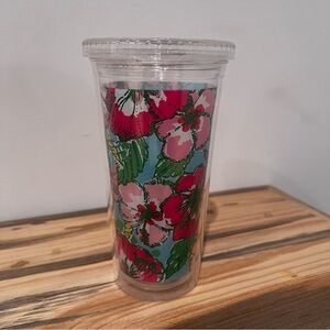 Lilly Pulitzer Pink and Green Floral Tumbler